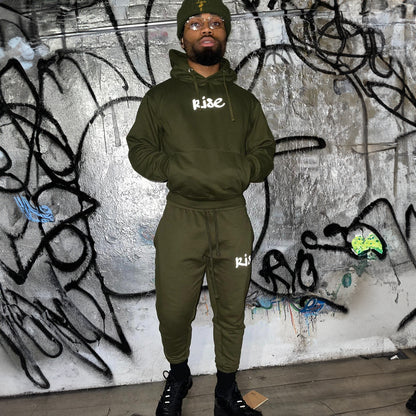 "Olive" Reflective Rise Sweatsuit