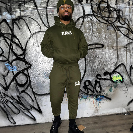 "Olive" Reflective Rise Sweatsuit