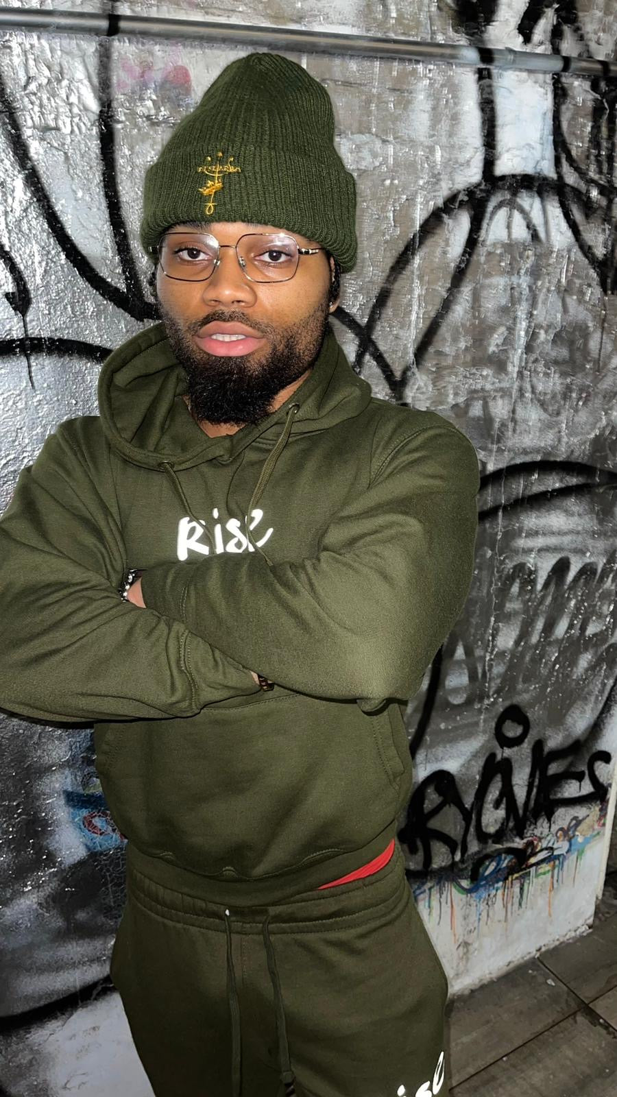 "Olive" Reflective Rise Sweatsuit