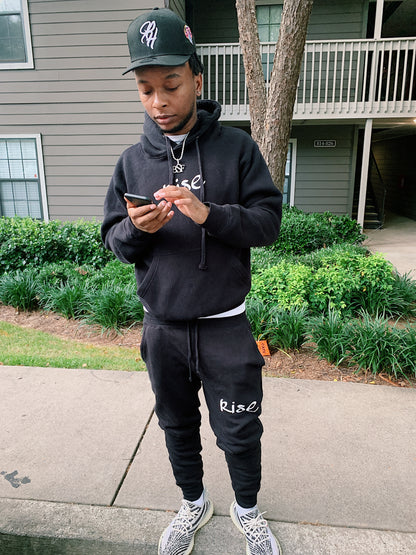 "Black" Reflective Rise Sweatsuit