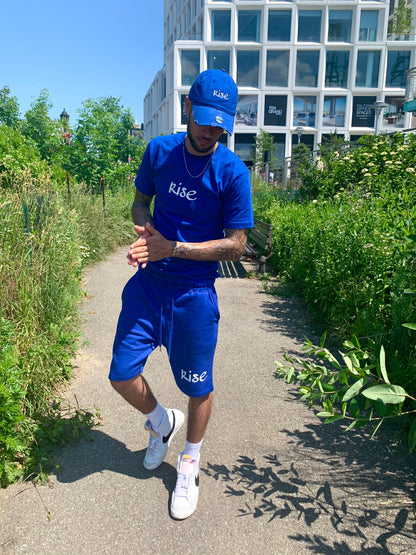 Blue Reflective Rise Shorts