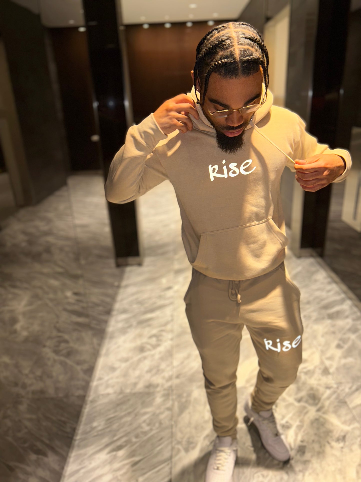 “Beige” Rise Reflective Sweatsuit